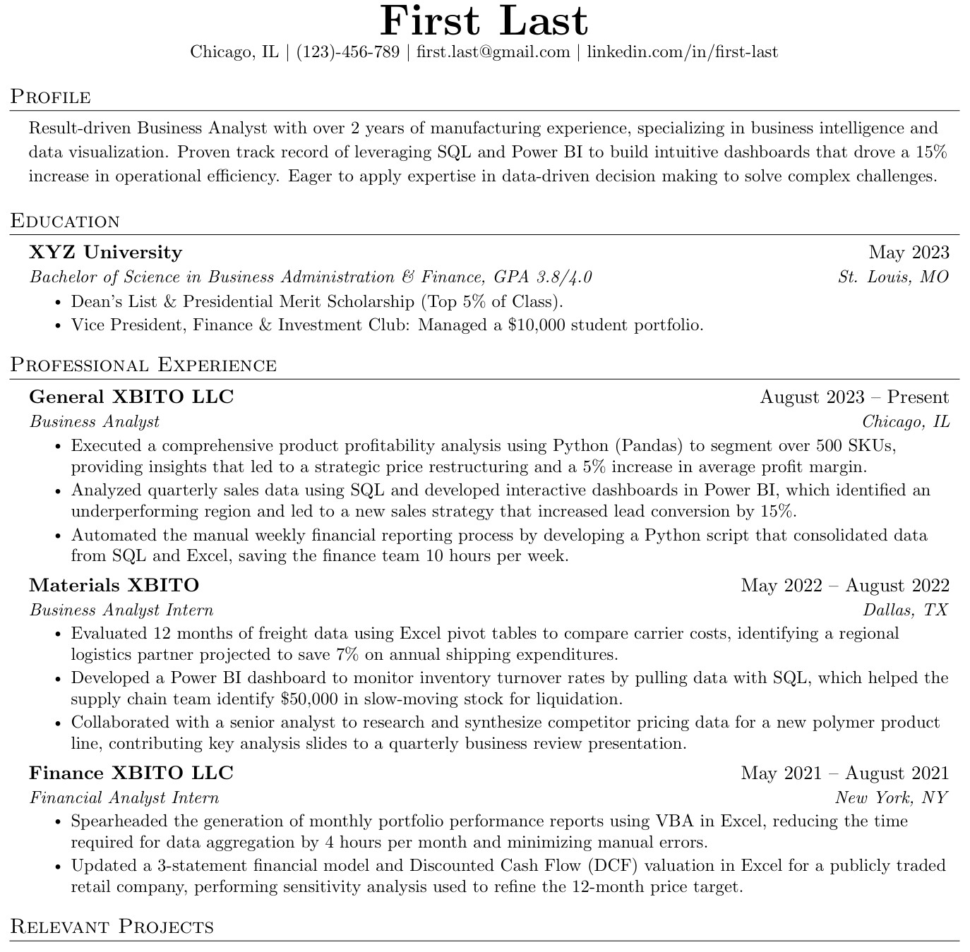 LaTeX Resume Preview